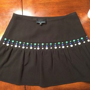 Cynthia Rowley Black Womens Crepe Skirt Size 2